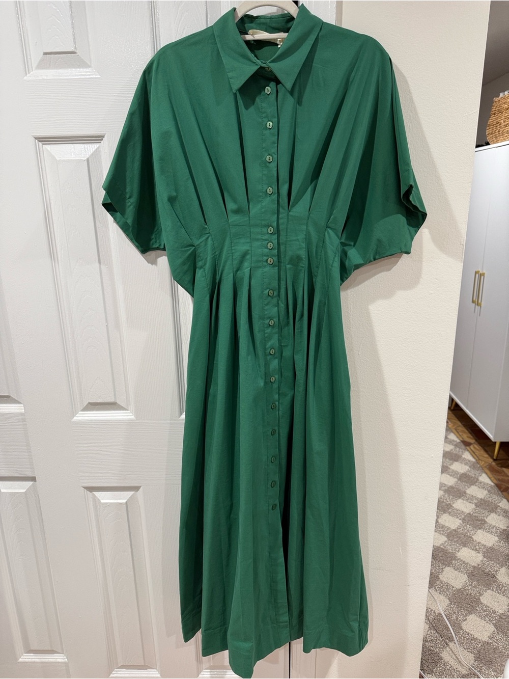 Anthropologie Exquise Tobie Emerald Green Midi Dress